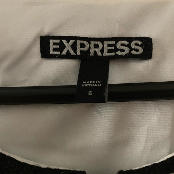 Express black and white striped zipper front dress - Picture 3 of 7